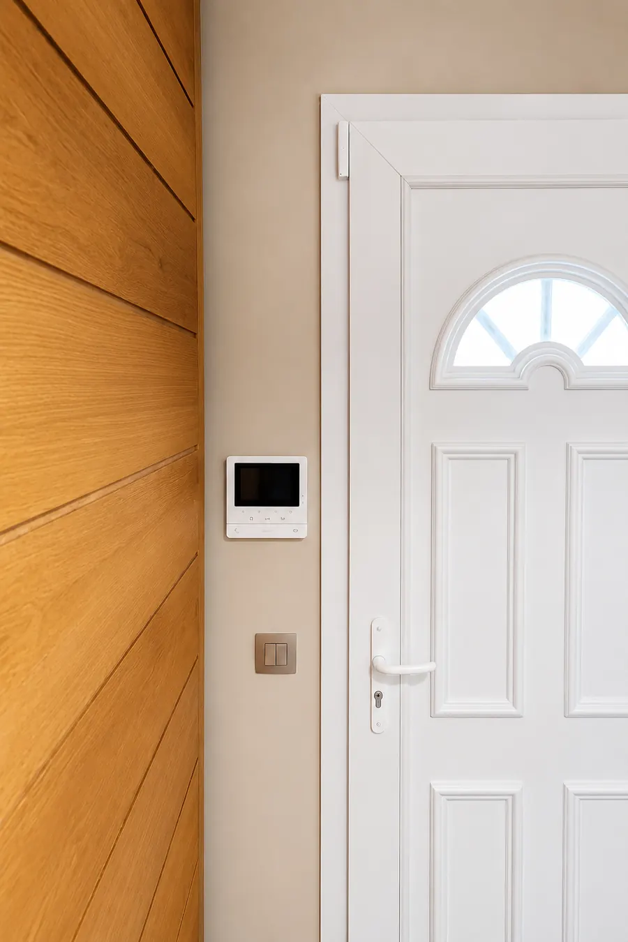 Visiophone connecté installé à l’entrée d’une maison
